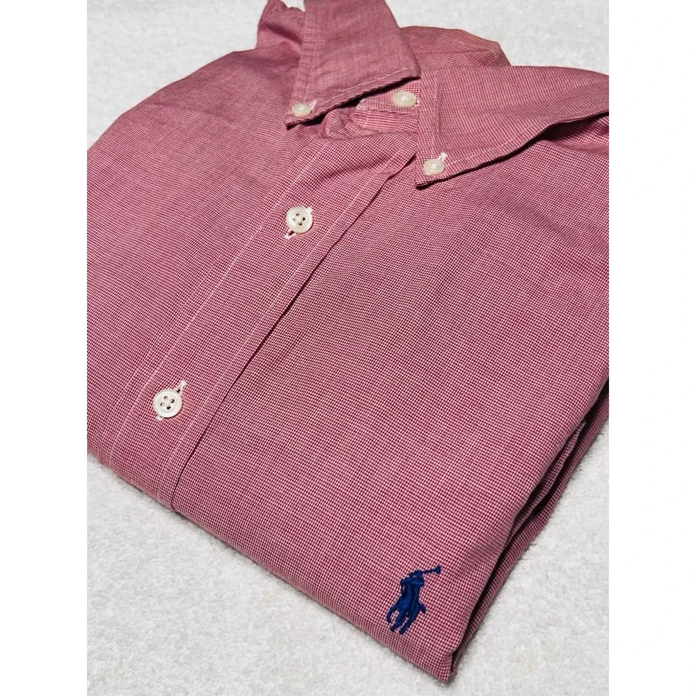 Polo Ralph Lauren Yarmouth Pink Pinpoint Oxford Shirt Mens 18 36/37 2XL VINTAGE